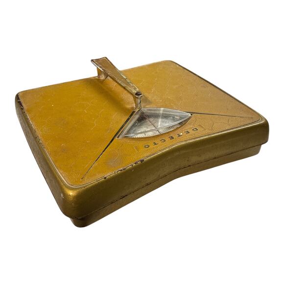 Vintage Working Detecto Bathroom Scale Yellow Mid Century Modern Retro Decor - Picture 2 of 4